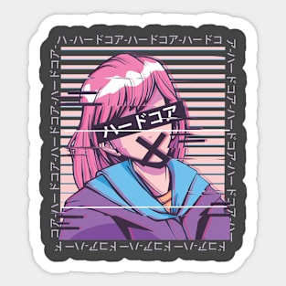 Glitched Anime Girl Sticker